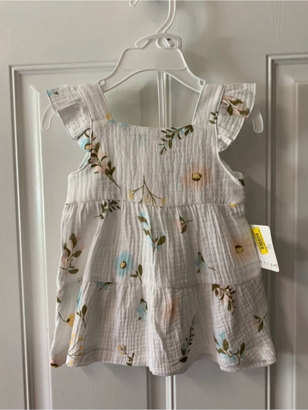 NWT 12m Starting Out white/pink/blue/yellow/green floral cap sleeveless set RT26